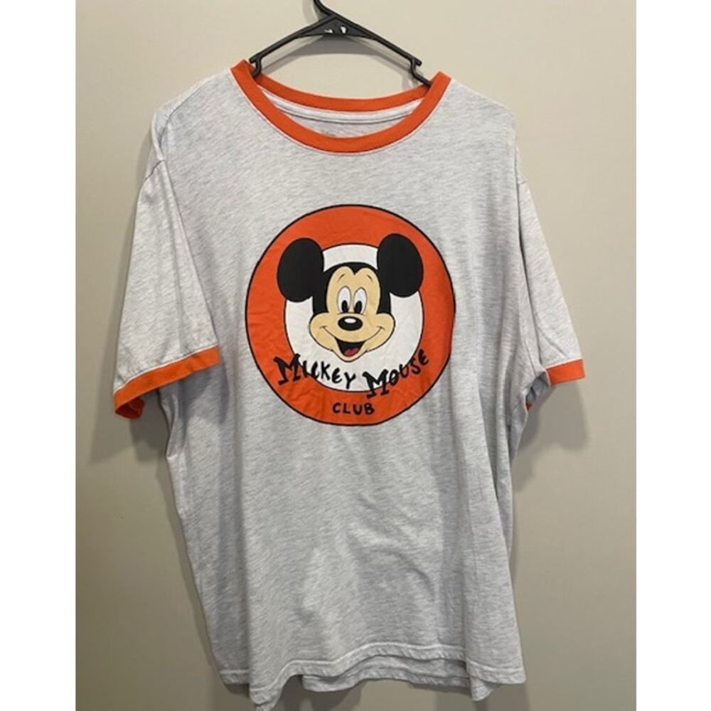 Disney 100 Mickey Mouse Club T-Shirt Size XXL 100 Years Orange Unisex